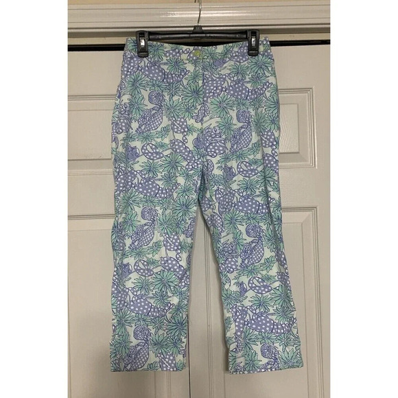 Vintage Lilly Pulitzer Capri Pants Size 6 Crabs and Lobsters, High Waist (Q47) - Picture 1 of 6